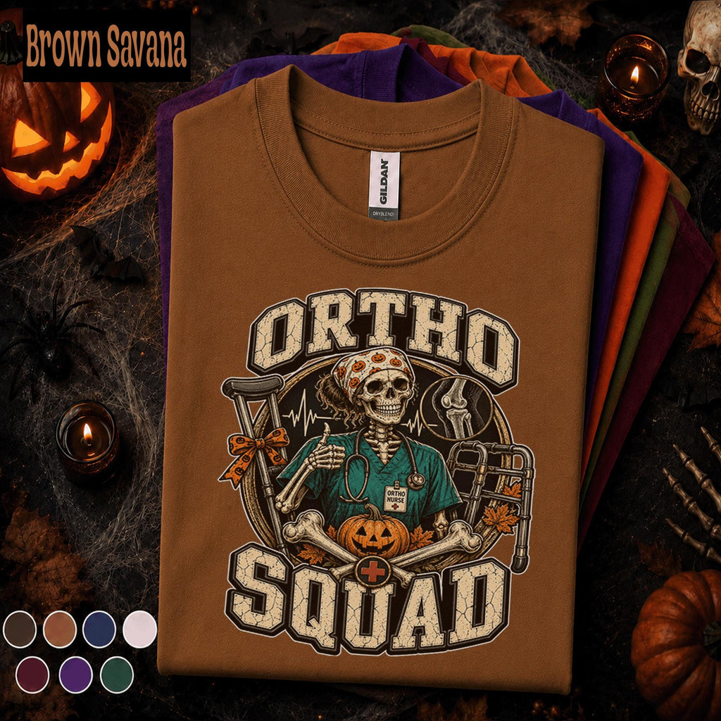 Orthopedic Nurse Halloween Shirt, Ortho Squad Skeleton Tee, Spooky Orthopedic Nurse Gift, Healthcare Worker Halloween T Shirt, Ortho Crew