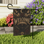 Gothic Bat Halloween Garden Flag, Welcome 2026 Moon Rose Yard Decor, Vintage Witchy Outdoor Flag, Spooky Victorian Halloween Porch Decor