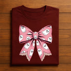Cute Ghost Bow Shirt, Halloween Ribbon Spirit Tee