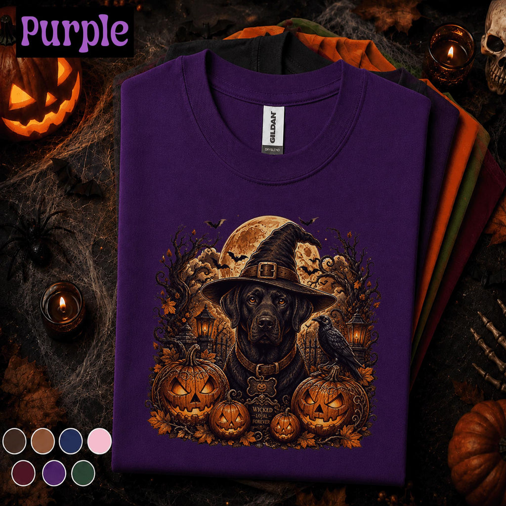 Halloween Black Lab Shirt, Witch Dog T Shirt, Spooky Labrador Tee, Pumpkin Shirt, Dog Lover Halloween Gift, Witchy Fall Tee