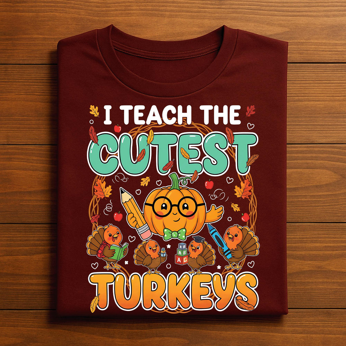 Fall Teacher Shirt Cute Turkeys I Teach The Cutest Little Turkeys Thanksgiving Autumn Classroom Tee, Gift Teacher Thanksgiving Sweatshirt
