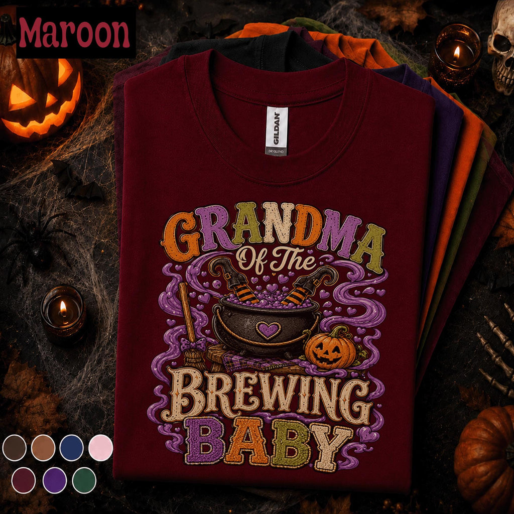 Grandma Brewing Baby Halloween Shirt, Pregnancy Announcement Tee, Witchy Grandma Gift, New Grandma Halloween Shirt, Spooky Baby Reveal