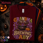 Grandma Brewing Baby Halloween Shirt, Pregnancy Announcement Tee, Witchy Grandma Gift, New Grandma Halloween Shirt, Spooky Baby Reveal