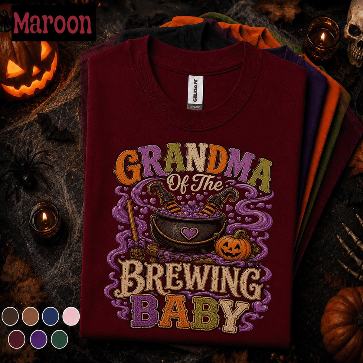 Grandma Brewing Baby Halloween Shirt, Pregnancy Announcement Tee, Witchy Grandma Gift, New Grandma Halloween Shirt, Spooky Baby Reveal
