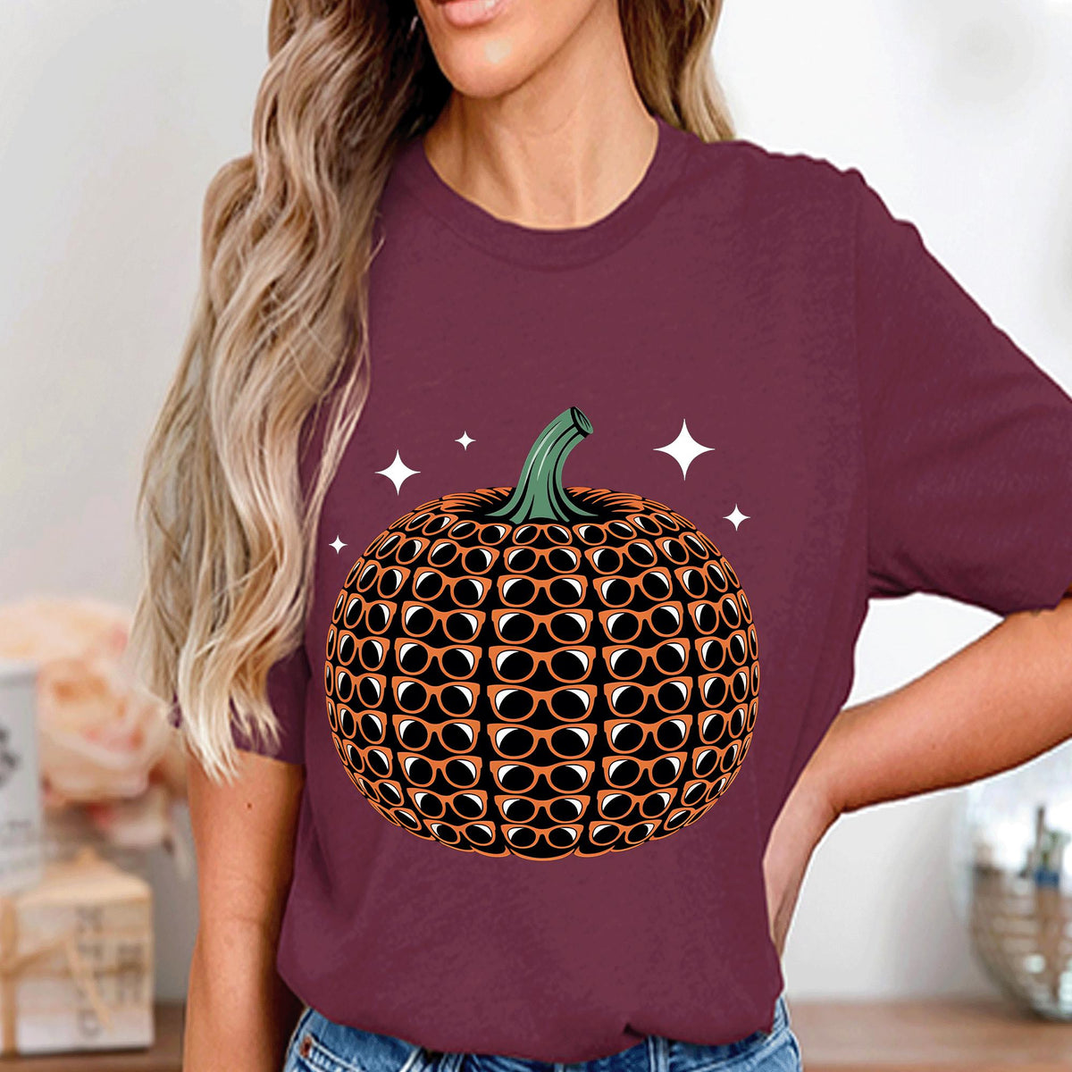 Cool Pumpkin Sunglasses Shirt, Funny Halloween Pumpkin Tee With Shades, Cute Spooky Optometry Halloween Shirts, Optician Spooky Optometrist