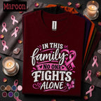 Breast Cancer Awareness Shirt, No One Fights Alone Tee, Pink Ribbon Family Support Shirt, Cancer Fighter Gift, October Pink Out Tee