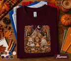Cute Ghost Camping Fall Shirt, Cozy Autumn Campfire Ghost Sweatshirt, Halloween Glamping Tee, Pumpkin Camp Shirt, Spooky Season Nature Gift