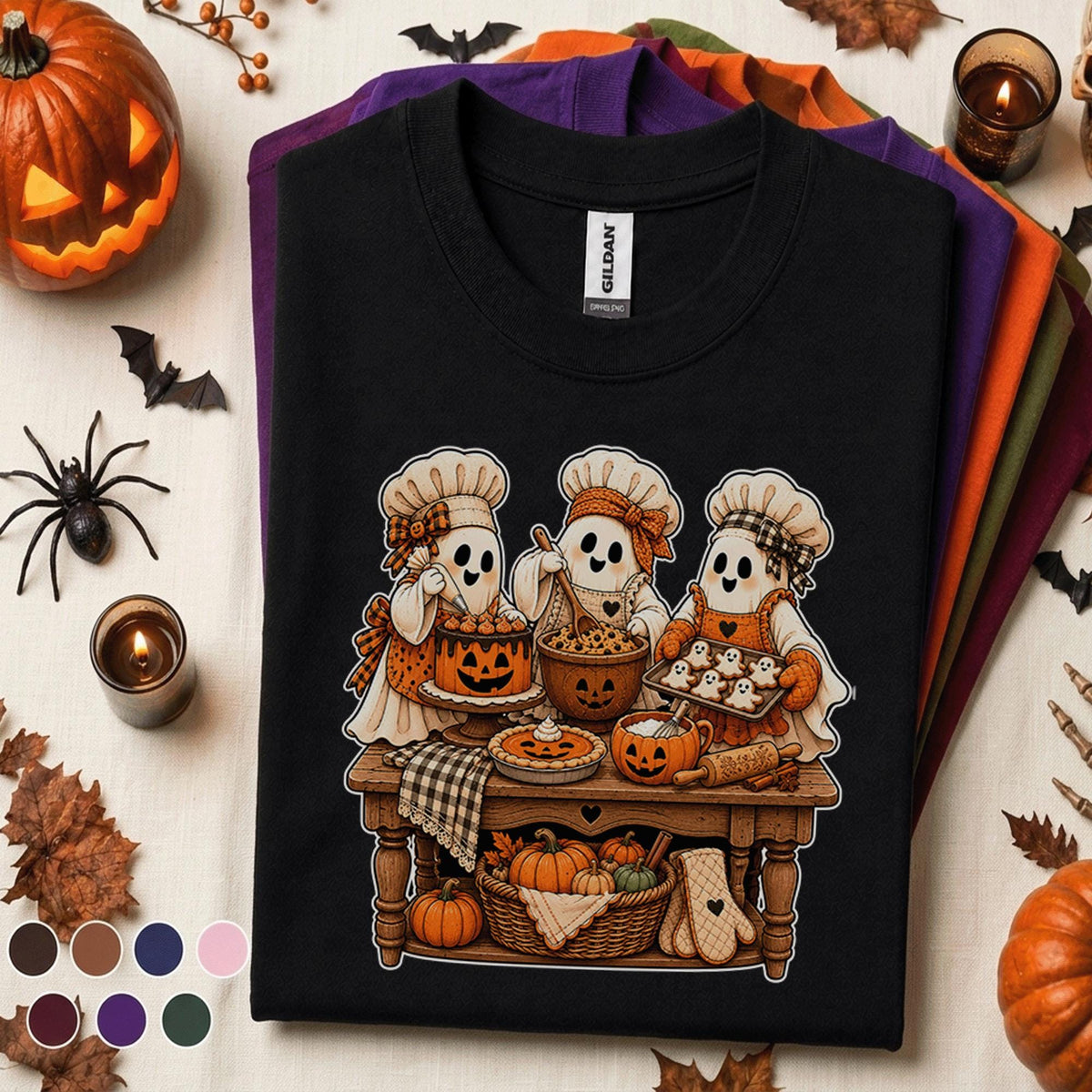 Cute Ghost Baker Halloween Shirt, Spooky Baking Tee