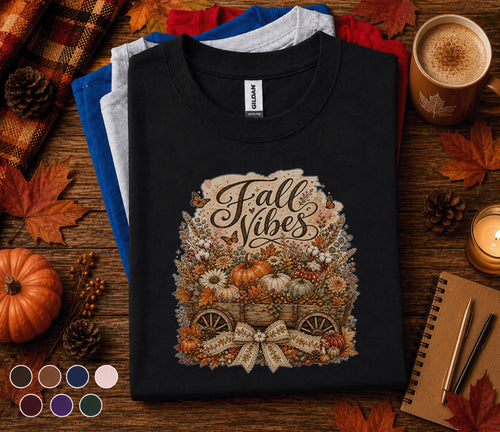 Fall Vibes Shirt, Cozy Autumn Pumpkin Wagon Sweatshirt