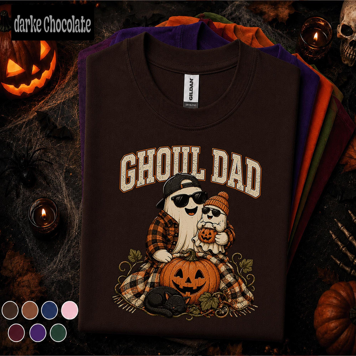 Ghoul Dad Halloween Shirt, Funny Ghost Father Tee, Cute Pumpkin Family Shirt, Spooky Season Dad Gift, Retro Halloween Papa T Shirt