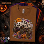 Ghost Monster Truck Halloween Shirt, Spooky Truck Pumpkin Tee, Cute Ghost Racing T Shirt, Halloween Monster Truck Gift for Kids Adults