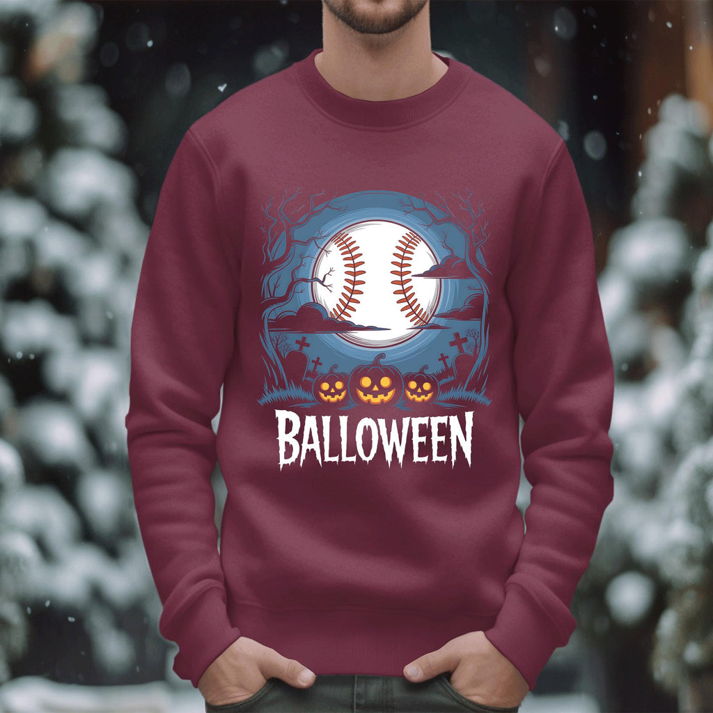 Balloween Shirt, Pumpkin Baseball Halloween Shirt, Ghost Baseball Sweatshirt, Game Day Shirt, Baseball Shirt, Spooky Sports Fan Baseball Tee