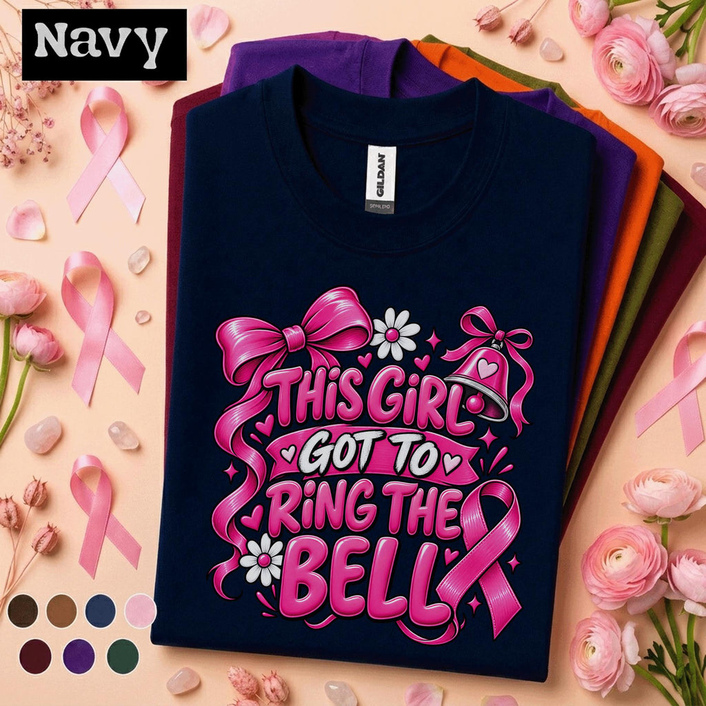 Breast Cancer Awareness Shirt, This Girl Got to Ring the Bell Tee, Pink Ribbon Survivor Shirt, Cancer Free Gift for Women, Warrior Tee