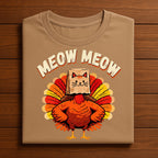 Meow Meow Turkey Cat Costume Funny Thanksgiving Shirt, Gift Thanksgiving Sweatshirt, Cat Thanksgiving Hoodie, Funny cat Thanksgiving Tee