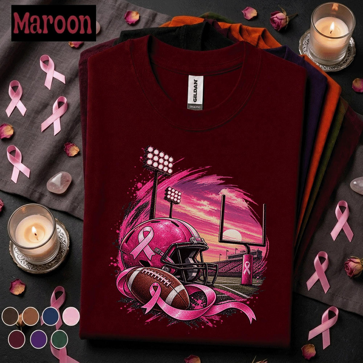 Breast Cancer Awareness Football Shirt, Pink Ribbon Game Day Tee, Pink Out Football Shirt, October Awareness Support Gift for Women