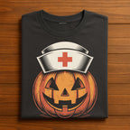 Nurse Pumpkin Shirt, RN Halloween Nurse Tee, Jack O Lantern Medical T-Shirt, Spooky Nurse Costume Top, Gift Halloween Nurse Shirt For Women