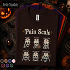 Nurse Pain Scale Halloween Shirt, Funny Skeleton Nurse Tee, Spooky Nursing Humor Gift, RN Medical Halloween T Shirt, Healthcare Worker Gift