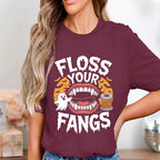 Dental Halloween Shirt, Gift For Dental Tech, Funny Dental Hygienist Tshirt, Floss Your Fangs Tee, Halloween Assistant Tech Sweatshirt