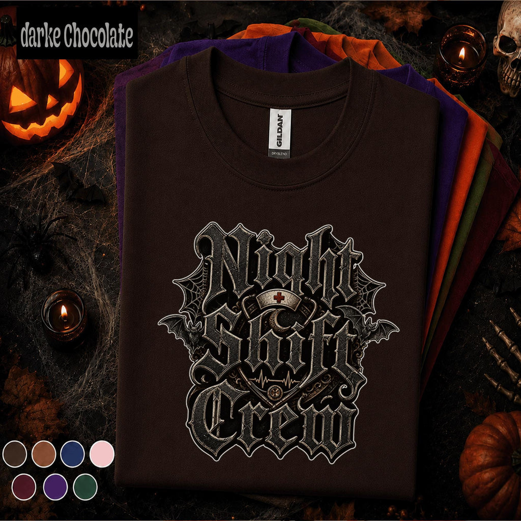 Night Shift Crew Halloween Shirt, Gothic Nurse Tee, Spooky Healthcare Worker Gift, ER Nurse Halloween T Shirt, Medical Staff Costume