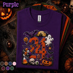 24th Birthday Halloween Shirt, Spooky Number 24 Tee, October Birthday Party Shirt, Ghost Pumpkin Witch Halloween Gift for Women Men