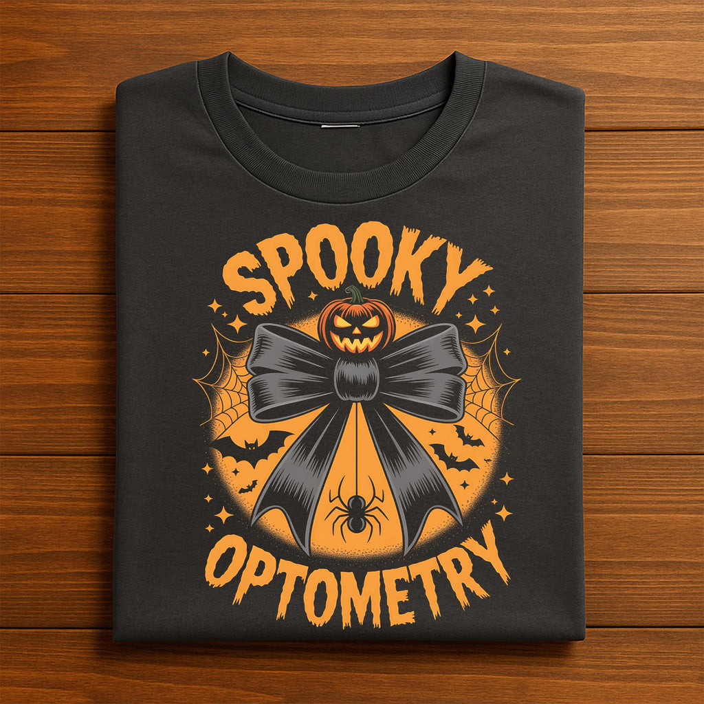 Spooky Optometry Shirt, Optician Halloween Pumpkin Bow Doctor Tee, Cute Optometrist Halloween Costume Shirt For Eye Care Workers Sweatshirt
