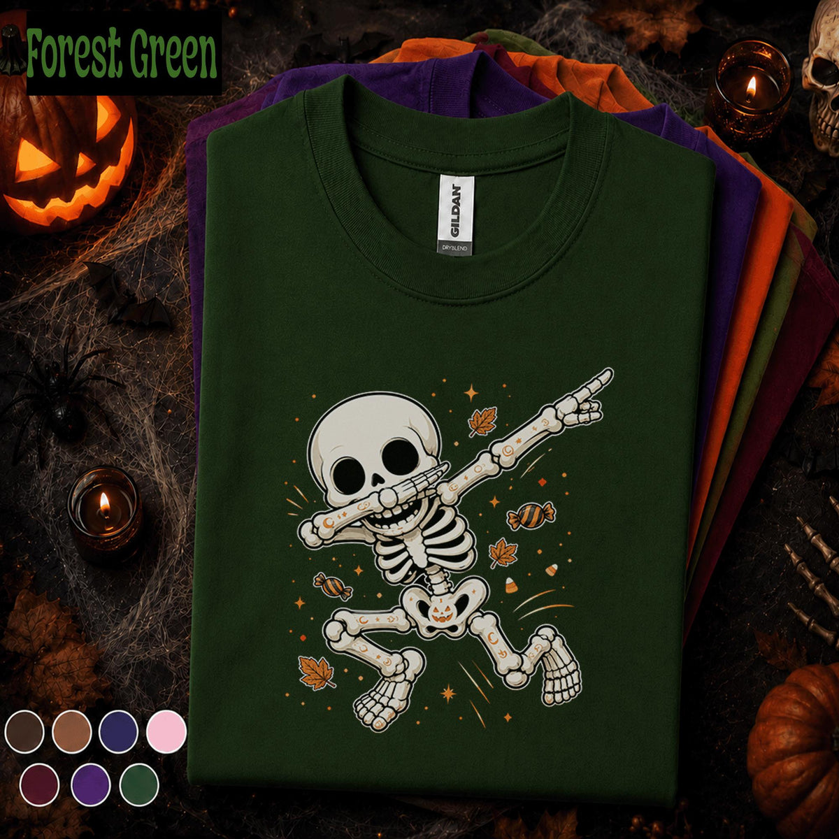 Dabbing Skeleton Halloween Shirt, Funny Spooky Season Tee, Cute Skeleton Shirt, Kids Youth Boys Halloween Gift, October Party Tee