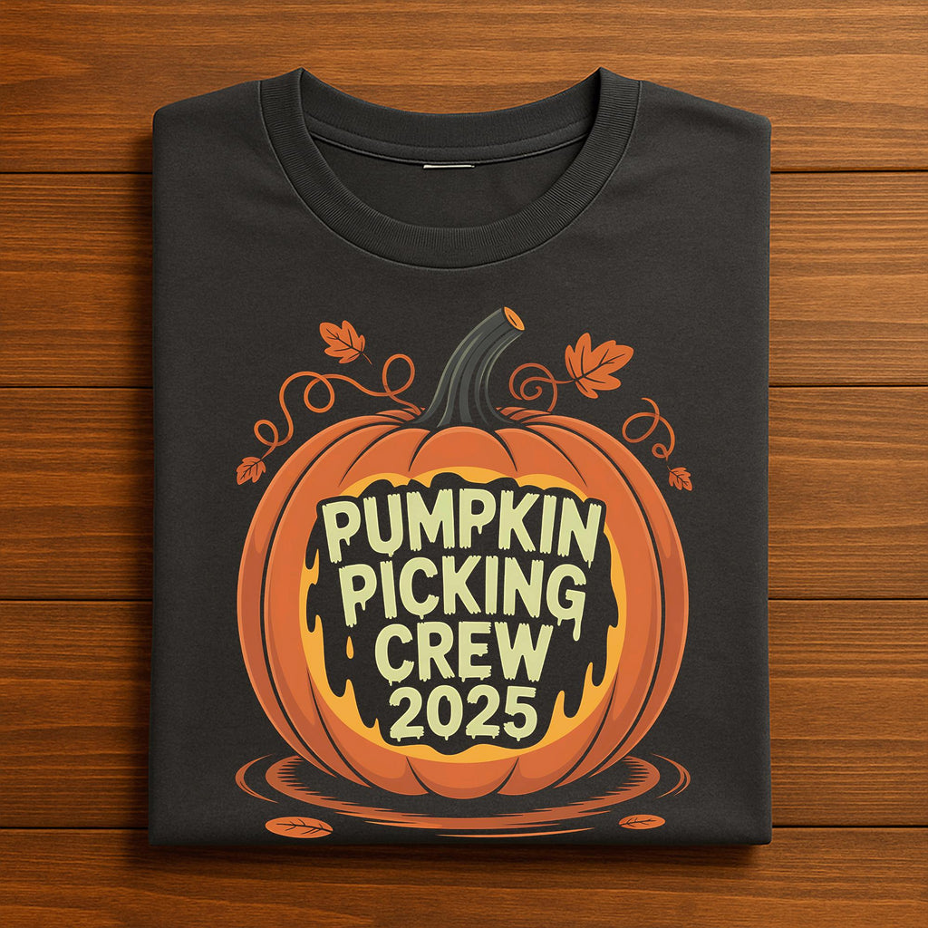 Pumpkin Picking Crew 2025 Shirt Funny Fall Family Matching Group Outfit Autumn Pumpkin Patch Halloween T-Shirt Gift Thanksgiving Tee
