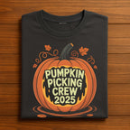 Pumpkin Picking Crew 2025 Shirt Funny Fall Family Matching Group Outfit Autumn Pumpkin Patch Halloween T-Shirt Gift Thanksgiving Tee