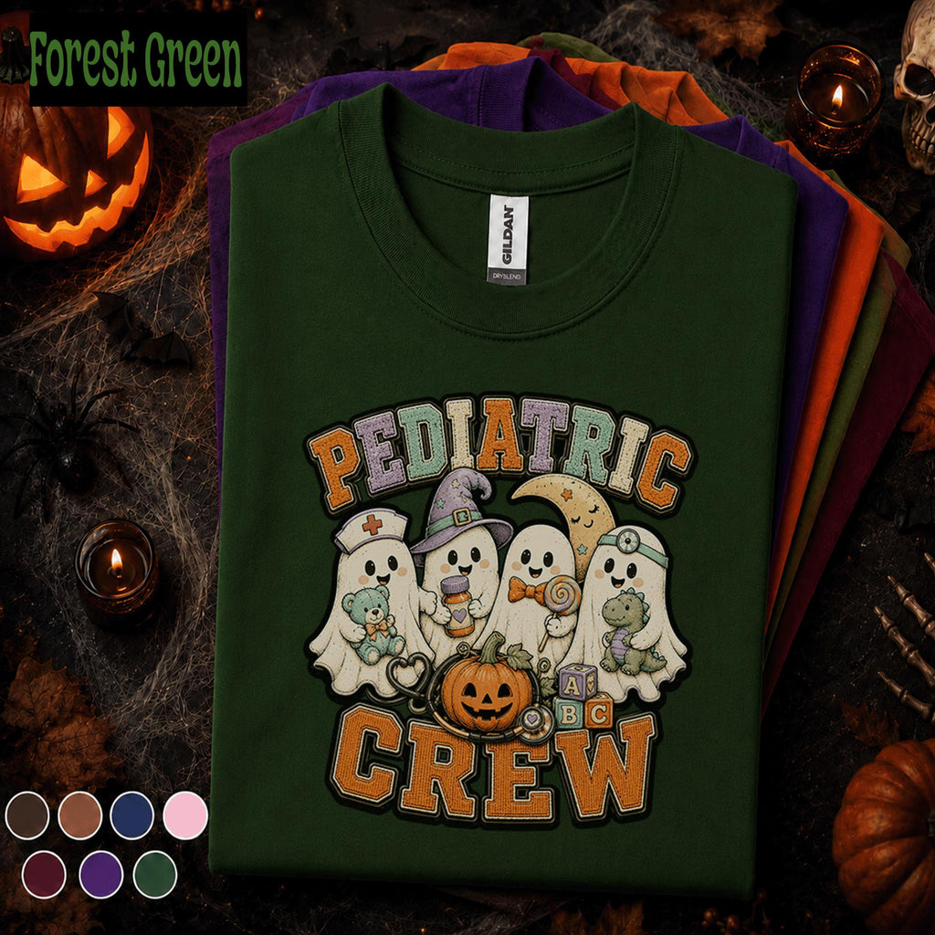 Pediatric Crew Halloween Shirt, Cute Ghost Nurse Tee, Pediatric Nurse Gift, Spooky Healthcare Shirt, Kids Nurse Fall Nursing T-Shirt