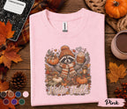 Hello Fall Raccoon Shirt, Cute Autumn Raccoon Pumpkin Spice Coffee Tee, Cozy Woodland Animal Fall Shirt, Thanksgiving Harvest Sweatshirt