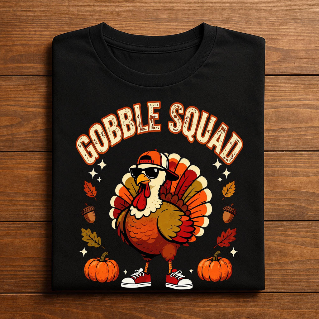 Gobble Squad Shirt, Friends Thanksgiving Tee with Hip Turkey Squad