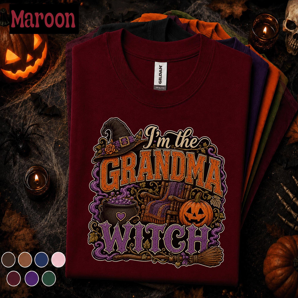 Grandma Witch Halloween Shirt, Funny Witch Grandma Tee, Spooky Grandma Halloween Gift, Retro Pumpkin Witch Shirt, Fall Grandmother Tee