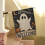 Ghost Halloween Garden Flag, Boo Welcome Yard Decor, Cute Spooky Pumpkin Bat Flag, Vintage Orange Black Autumn Outdoor Porch Decoration