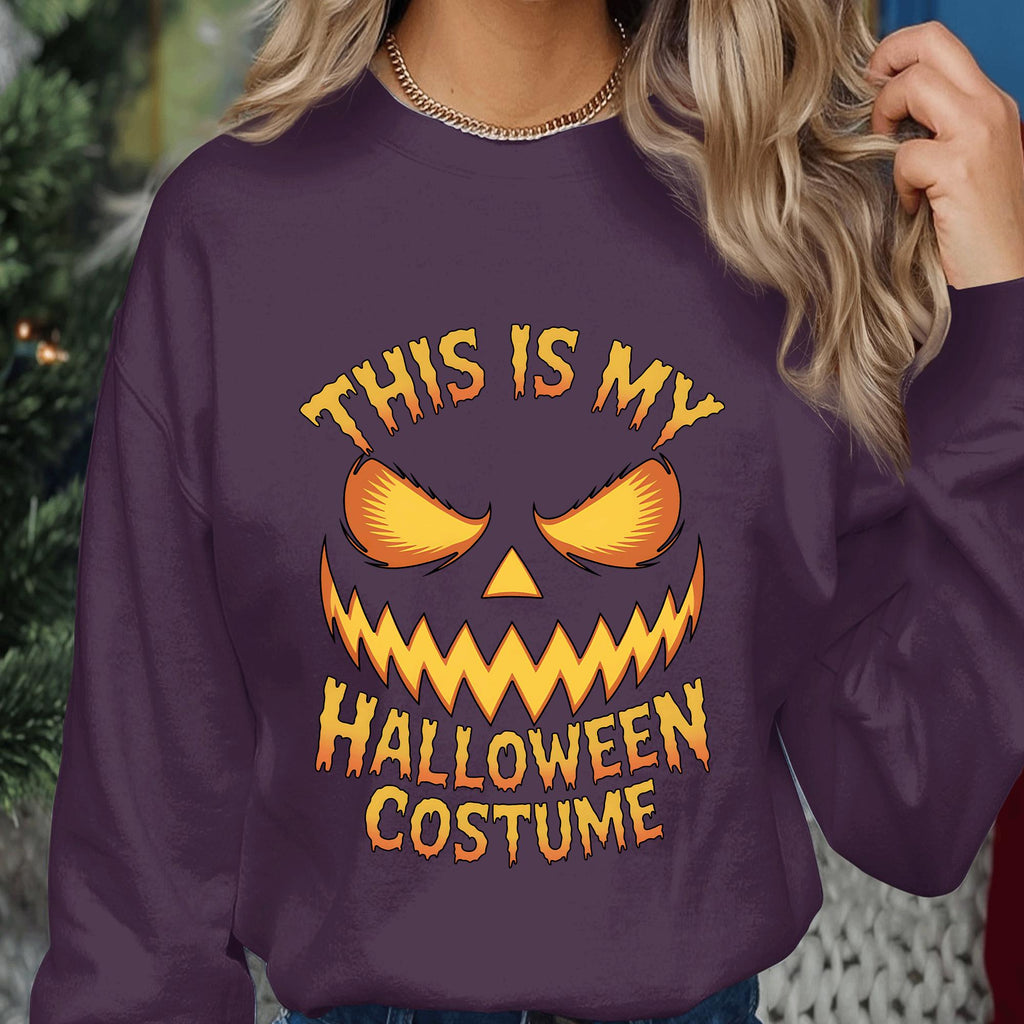 This Is My Halloween Costume Shirt, Funny Scary Pumpkin Face Shirt Men Women, Spooky Jack O Lantern Costume Top For Halloween Party Gift