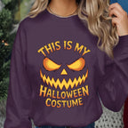 This Is My Halloween Costume Shirt, Funny Scary Pumpkin Face Shirt Men Women, Spooky Jack O Lantern Costume Top For Halloween Party Gift
