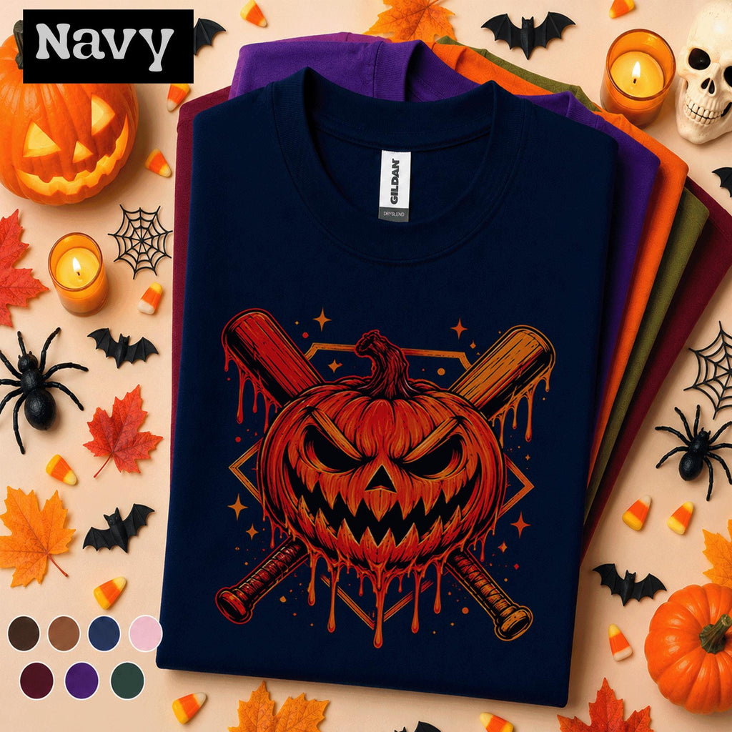 Drip Halloween Baseball Shirt, Scary Pumpkin Baseball Tee, Jack O Lantern Sports Shirt, Spooky Game Day Top, Baseball Halloween Gift