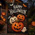 Happy Halloween Garden Flag, Pumpkin Jack O Lantern Yard Decor