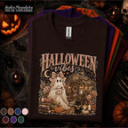 Halloween Vibes Ghost Shirt, Cozy Spooky Season Tee, Cute Cottagecore Ghost T Shirt, Vintage Fall Pumpkin Shirt, Autumn Ghost Lover Gift