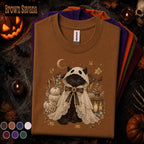 Black Cat Halloween Shirt, Cute Ghost Costume Cat Tee, Gothic Cottagecore Halloween, Spooky Autumn Pumpkin Shirt, Cat Lover Gift