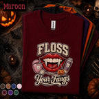 Floss Your Fangs Halloween Shirt, Vampire Dentist Tee, Dental Hygienist Gift, Spooky Dental Assistant Shirt, Dentist Halloween T-Shirt