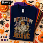 Mother Baby Nurse Halloween Shirt, Labor Delivery Nurse Tee, Newborn Nurse Gift, Spooky Maternity Nursing Shirt, Cute Fall Healthcare Tee