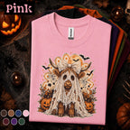 Highland Cow Halloween Shirt, Ghost Costume Cow Tee, Cute Spooky Season Tshirt, Pumpkin Fall Tee, Farmhouse Halloween Gift