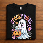 Spooky Vibes Shirt, Cute Halloween Tee, Candy Bucket Ghost T-Shirt, Fun Spooky Season Shirt, Spooky Vibes Sweatshirt, Women Halloween Gift