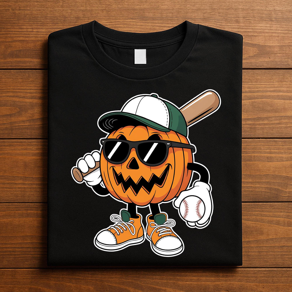 Pumpkin Baseball Halloween Shirt, Funny Jack O Lantern Sports Fan Tee