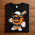 Pumpkin Baseball Halloween Shirt, Funny Jack O Lantern Sports Fan Tee