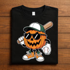 Pumpkin Baseball Halloween Shirt, Funny Jack O Lantern Sports Fan Tee