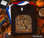 Hello Harvest Shirt Fall Harvest Tee Pumpkin Autumn Shirt Rustic Thanksgiving Cozy Fall Decor Lover Gift for Women