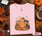 Cute Halloween Cat Fall Shirt, Pumpkin Kitten Fall Tee, Black Orange Gray Cats , Autumn Cat Lover Gift, Spooky Season T-Shirt
