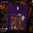 Letter M Halloween Shirt, Spooky Initial M Tee, Personalized Style Halloween T Shirt, Ghost Pumpkin Witch, Monogram Fall Gift