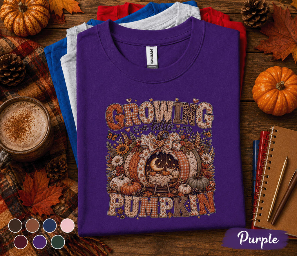 Growing a Little Pumpkin Shirt, Cute Pregnancy Fall Shirt, Pumpkin Baby Announcement Tee, Autumn Maternity Shirt, Baby Shower Gift Mom to Be